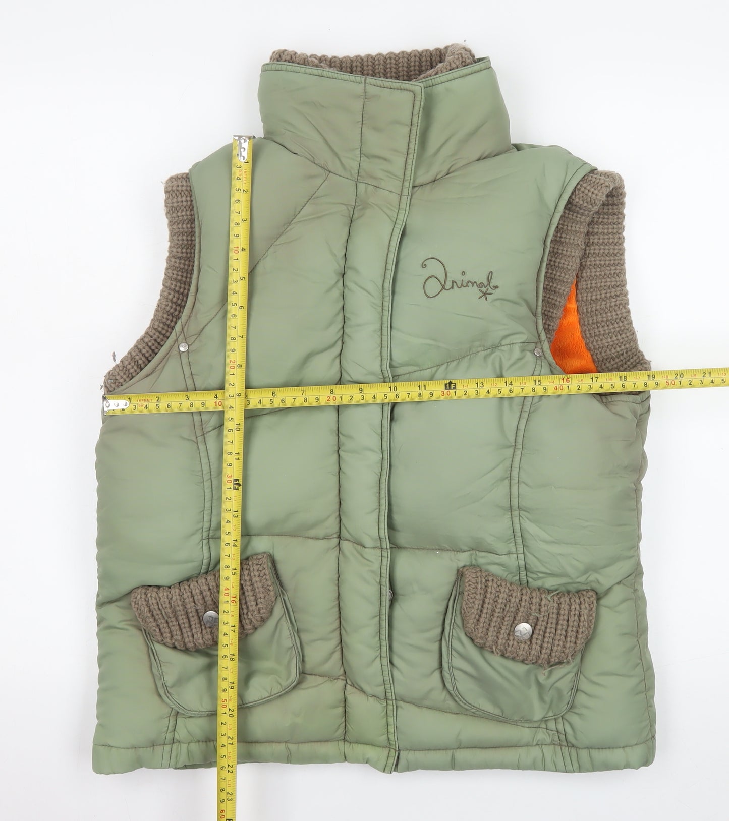 Animal Women’s Green Puffer Waistcoat Size 4 Sleeveless Casual