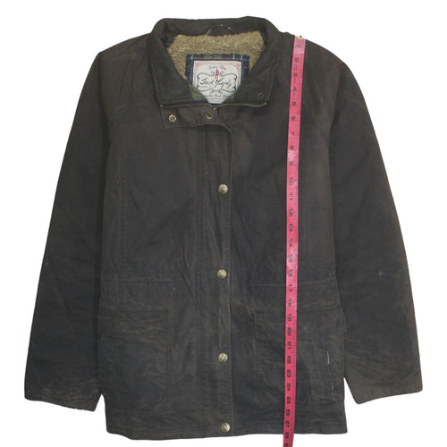 Jack Murphy Men's Brown Waxed Mid-Length Coat Lined Waterproof Jacket L