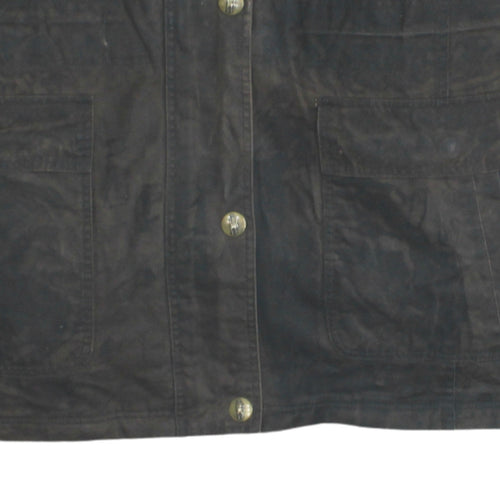Jack Murphy Men's Brown Waxed Mid-Length Coat Lined Waterproof Jacket L