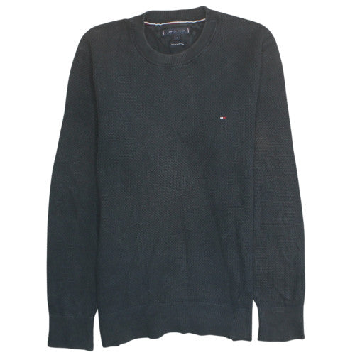 Tommy Hilfiger Men's Black Cotton Crew Neck Jumper Size S