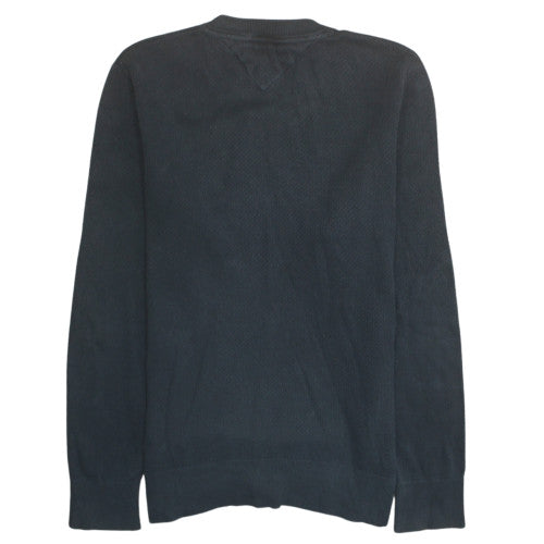 Tommy Hilfiger Men's Black Cotton Crew Neck Jumper Size S