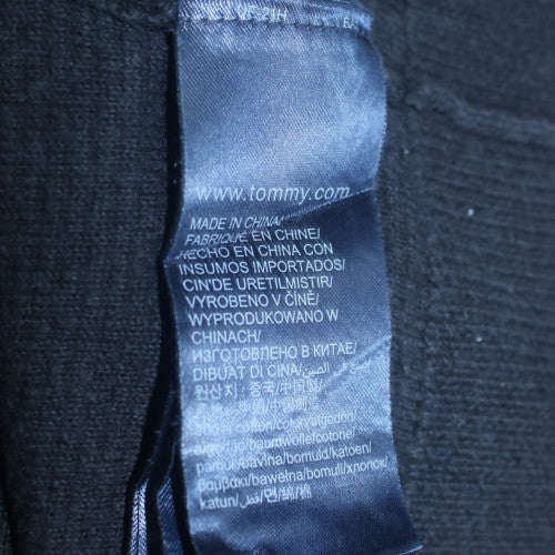 Tommy Hilfiger Men's Black Cotton Crew Neck Jumper Size S