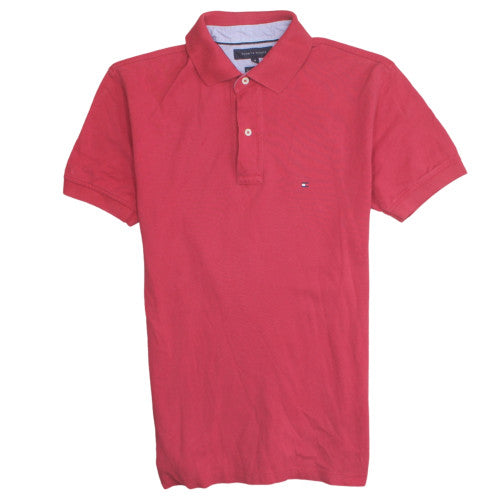 Tommy Hilfiger Men's Red Cotton Short Sleeve Polo Shirt M