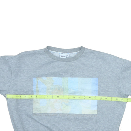 Disney Women Grey Sweatshirt XS Classic Crew Neck Lilo & Stitch Print