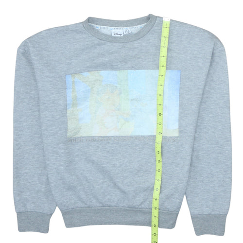 Disney Women Grey Sweatshirt XS Classic Crew Neck Lilo & Stitch Print