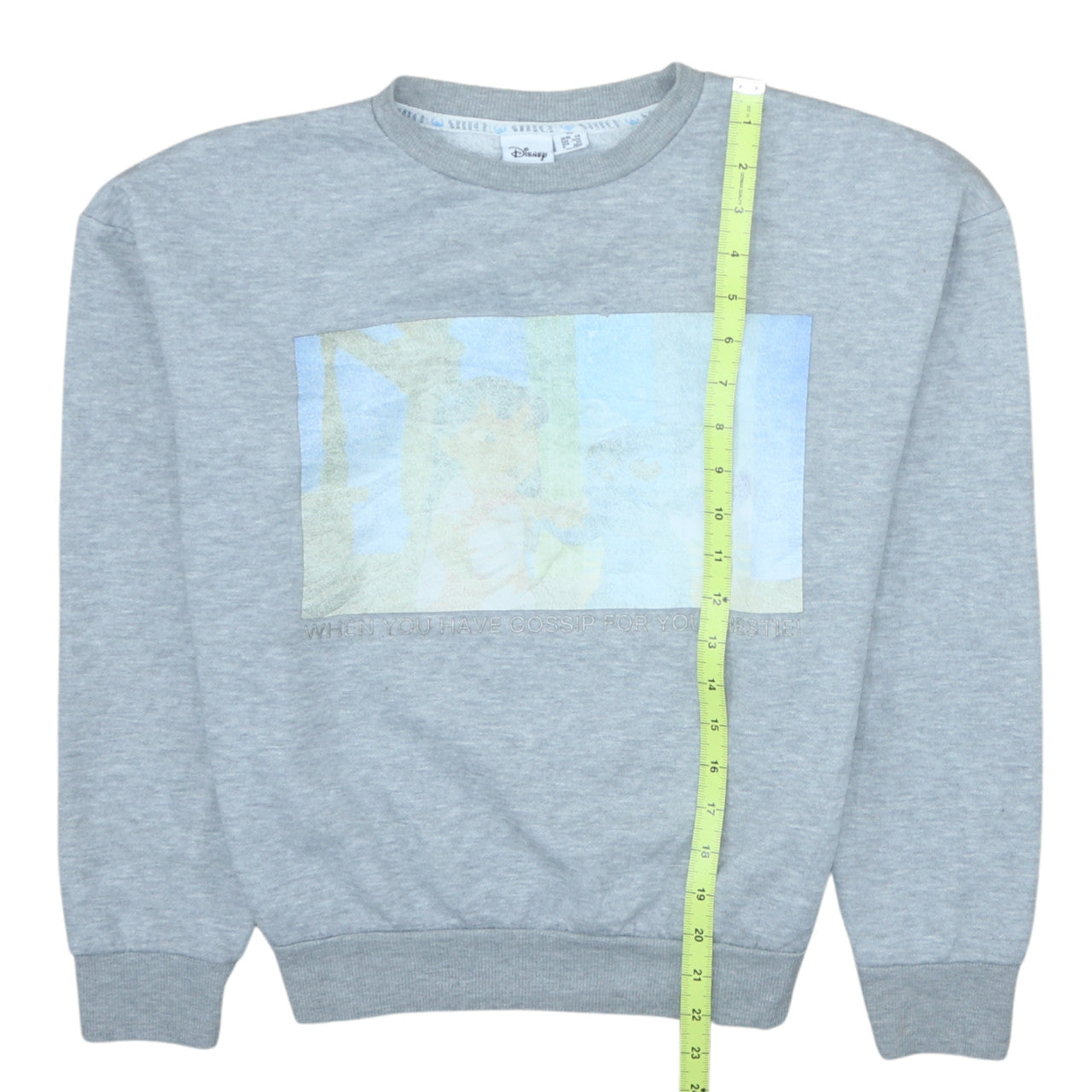 Disney Women Grey Sweatshirt XS Classic Crew Neck Lilo & Stitch Print