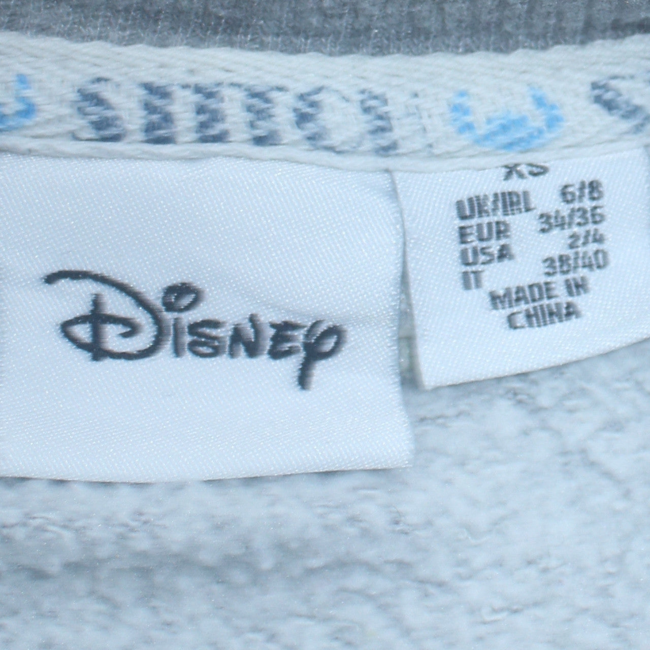 Disney Women Grey Sweatshirt XS Classic Crew Neck Lilo & Stitch Print