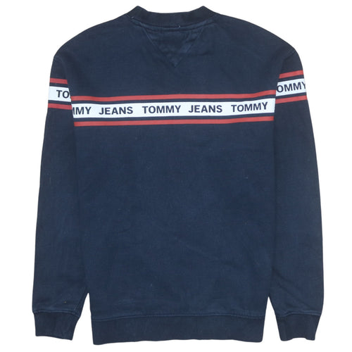 Tommy Jeans Men's Blue XS Relaxed Fit Logo Sweatshirt Pullover