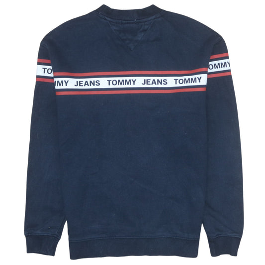Tommy Jeans Men's Blue XS Relaxed Fit Logo Sweatshirt Pullover