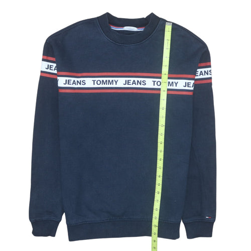 Tommy Jeans Men's Blue XS Relaxed Fit Logo Sweatshirt Pullover
