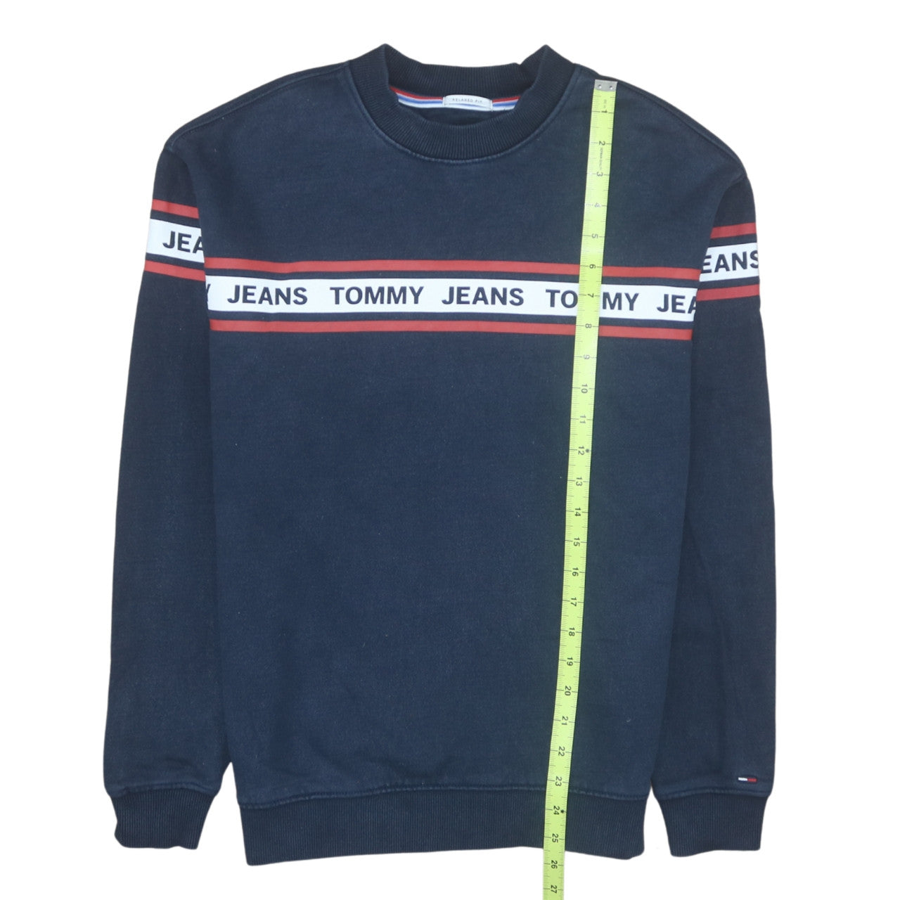 Tommy Jeans Men's Blue XS Relaxed Fit Logo Sweatshirt Pullover
