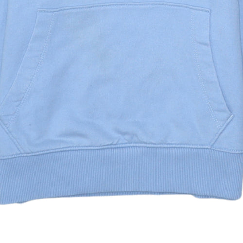 Tommy Hilfiger Boys Blue Pullover Hoodie Size 152 Cotton Logo Sweatshirt
