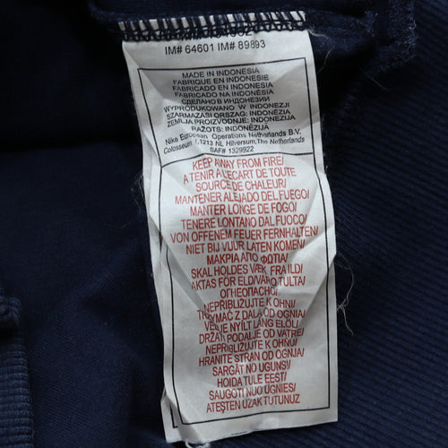 Nike Women's Blue Track Jacket M Full Zip Cotton Blend