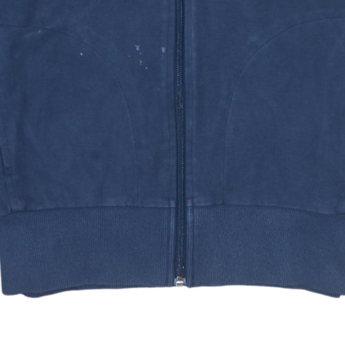 Nike Women's Blue Track Jacket M Full Zip Cotton Blend