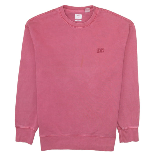 Levi's Women Pink Relaxed Crew Neck Cotton Sweatshirt S