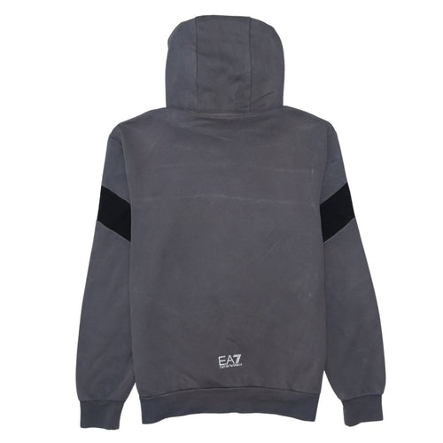 Emporio Armani EA7 Men's Grey Pullover Hoodie Size S Designer Logo
