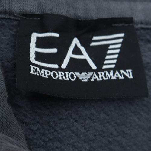 Emporio Armani EA7 Men's Grey Pullover Hoodie Size S Designer Logo