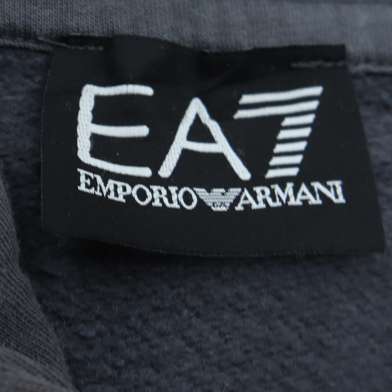 Emporio Armani EA7 Men's Grey Pullover Hoodie Size S Designer Logo