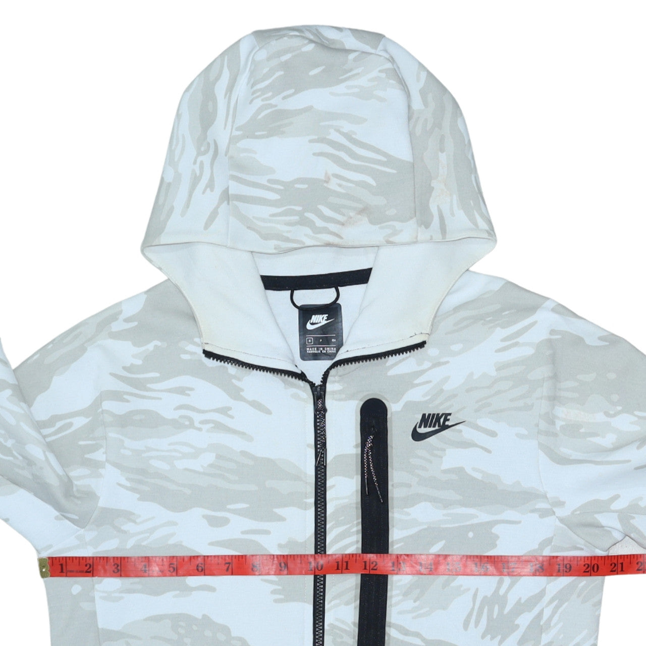 Nike Men’s Grey Camo Full Zip Hoodie Size S Sportswear