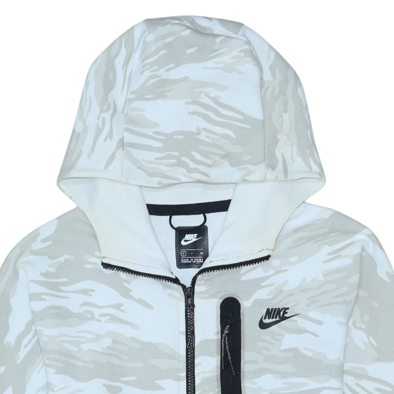 Nike Men’s Grey Camo Full Zip Hoodie Size S Sportswear