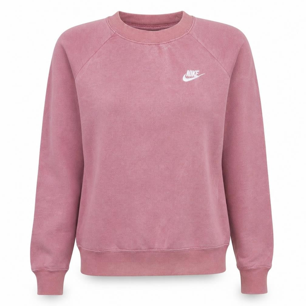 Front view of Nike women’s pink crew neck pullover sweatshirt small