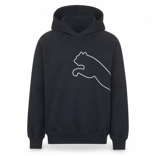 Puma Men's Black Pullover Hoodie Small Graphic Sports Fleece