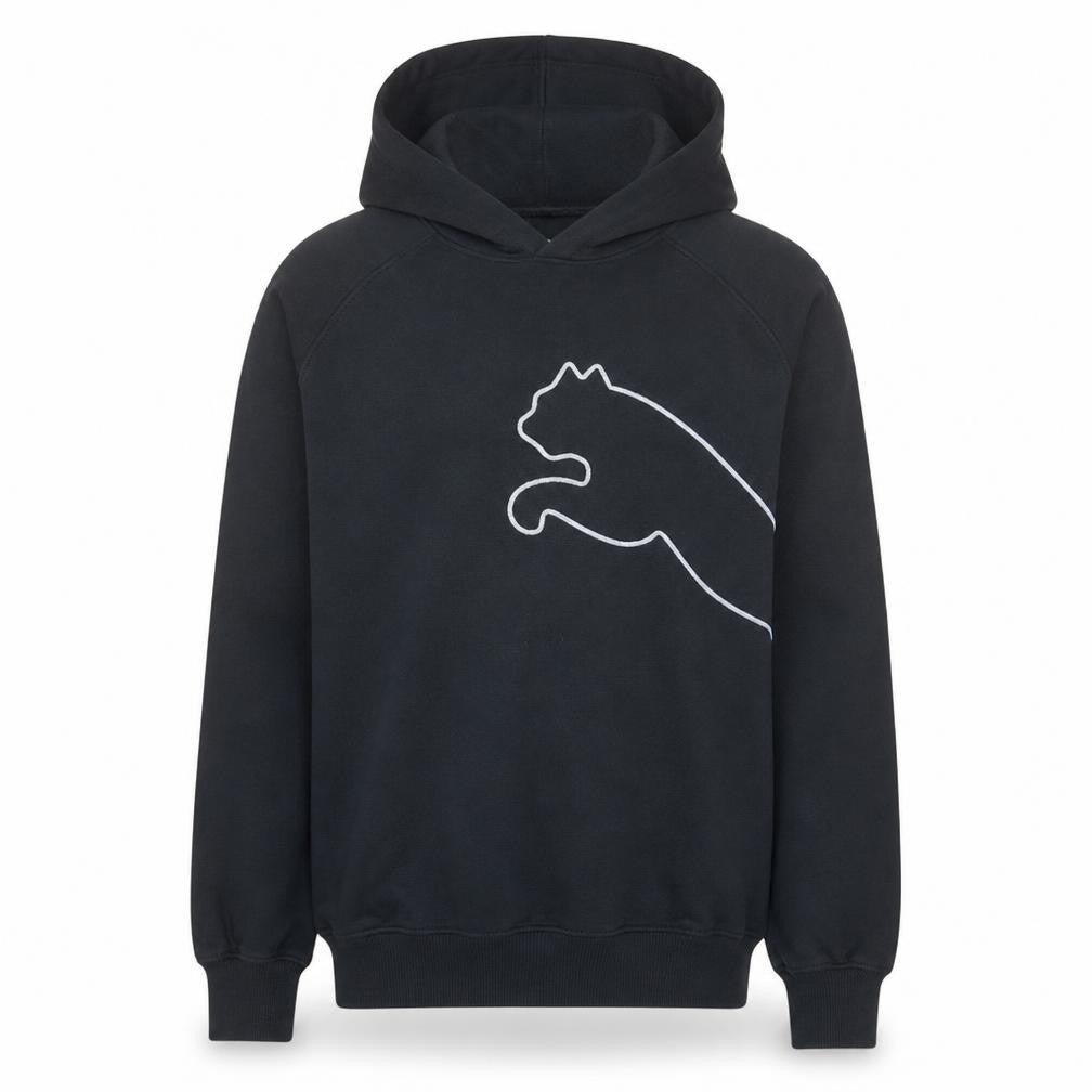 Puma Men's Black Pullover Hoodie Small Graphic Sports Fleece