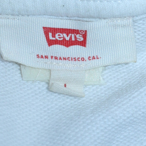 Levi's Women's White Logo Crew Neck Pullover Sweatshirt Size S