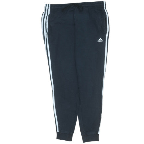 Adidas Womens Black Jogger Trousers L Fleece Elastic Waist
