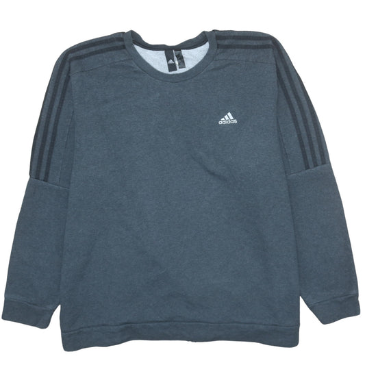 adidas Men's Grey Pullover Sweatshirt Size L Crew Neck Fleece