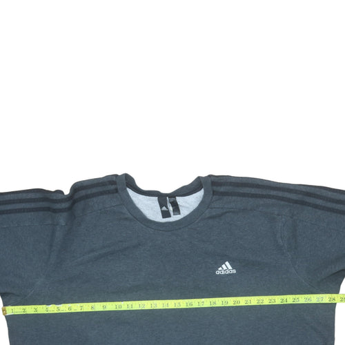 adidas Men's Grey Pullover Sweatshirt Size L Crew Neck Fleece