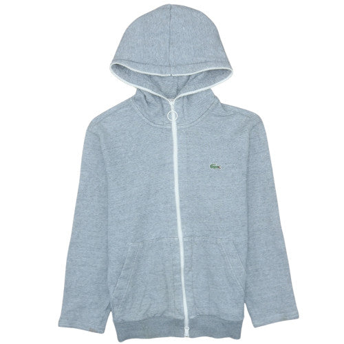 Lacoste Live Mens Grey Full Zip Cotton Hoodie Size S