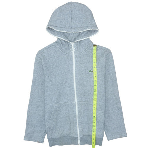 Lacoste Live Mens Grey Full Zip Cotton Hoodie Size S