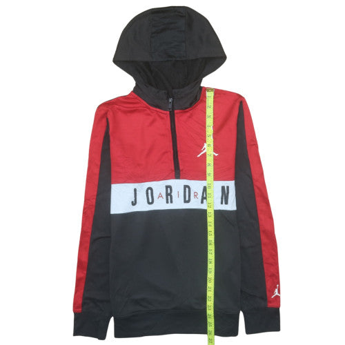 Jordan Boys Black Red Half Zip Hoodie XL 13-15 Years Fleece Sweatshirt