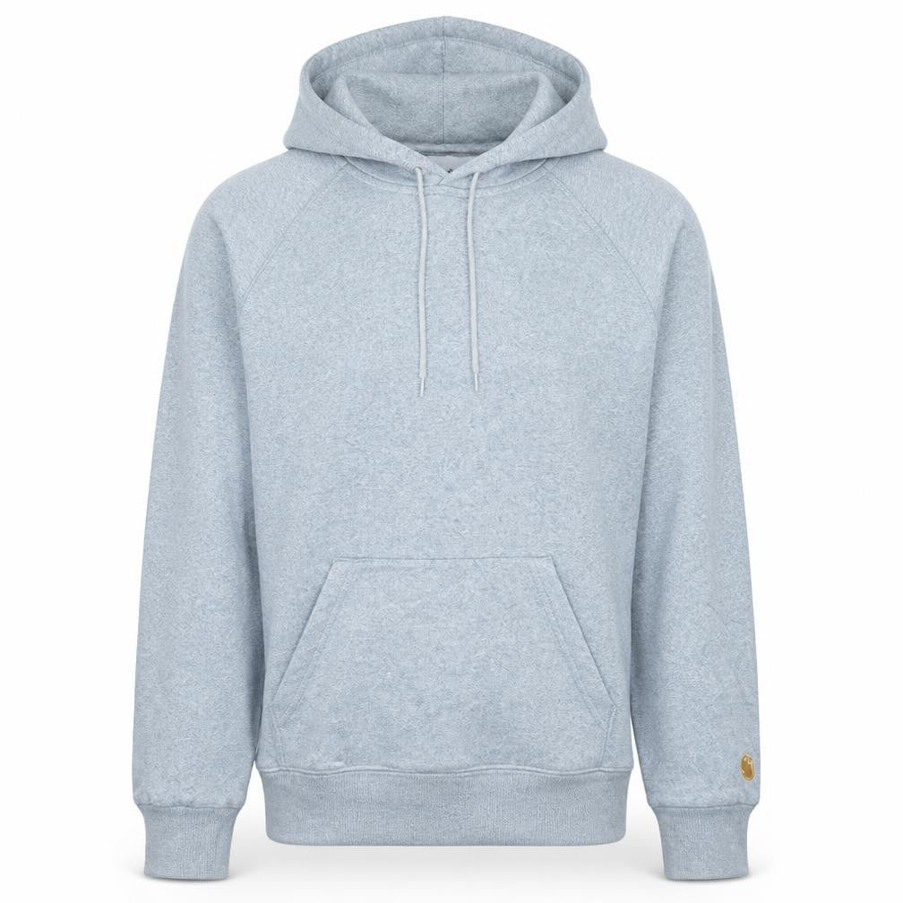 Front view of Carhartt Men's Grey Pullover Hoodie Work In Progress Medium Fleece Lined