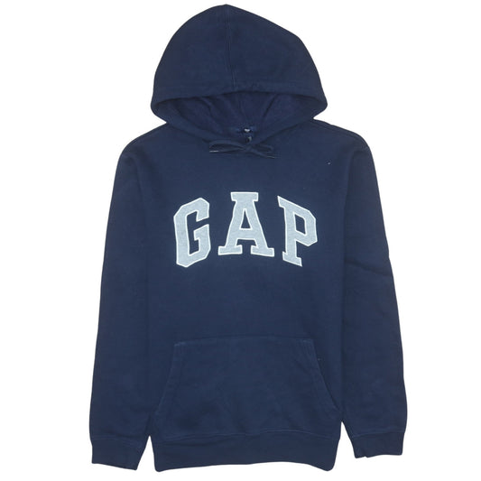GAP Men's Blue Pullover Hoodie Small Fleece Logo Sweatshirt