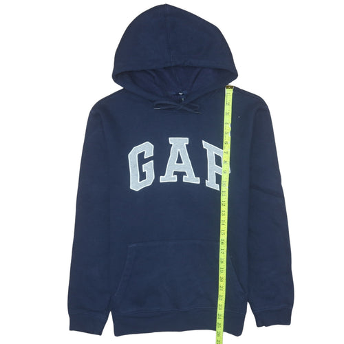 GAP Men's Blue Pullover Hoodie Small Fleece Logo Sweatshirt