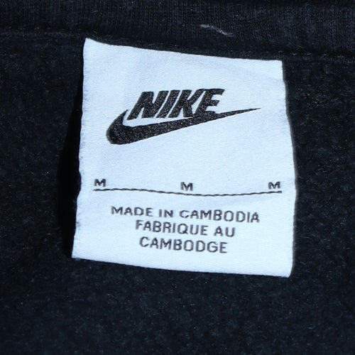 Nike Women's Black Pullover Hoodie Medium Cotton Blend Logo