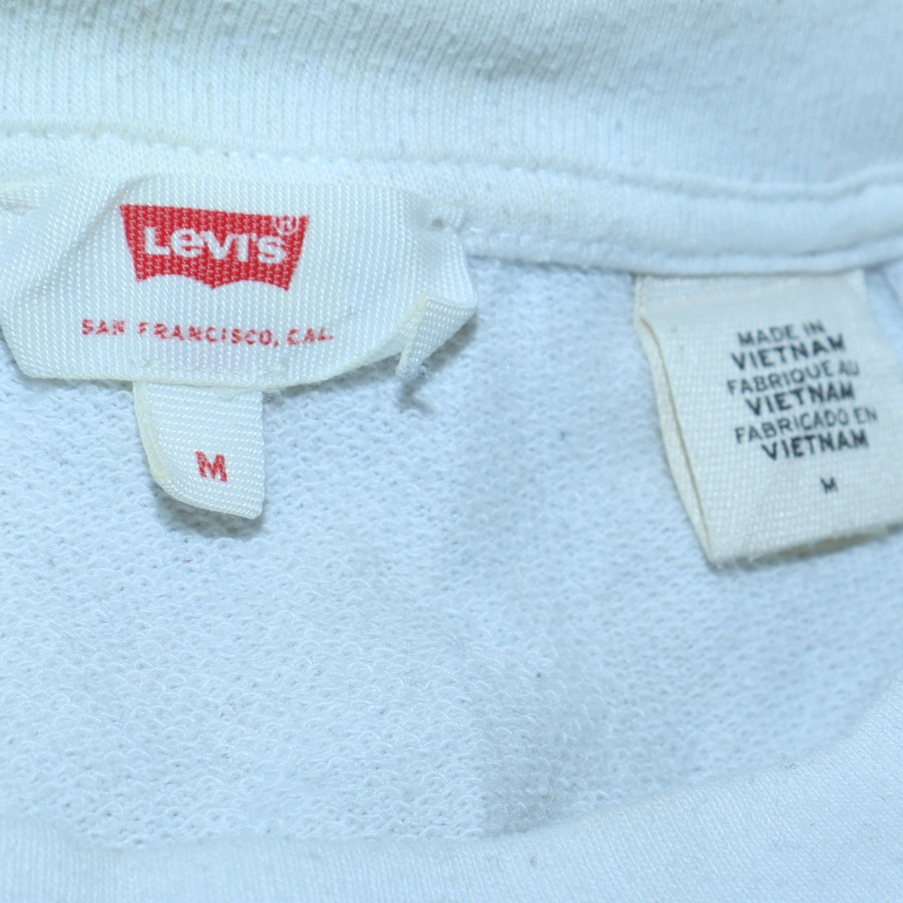 Levi's Women's White Logo Crew Neck Pullover Sweatshirt M