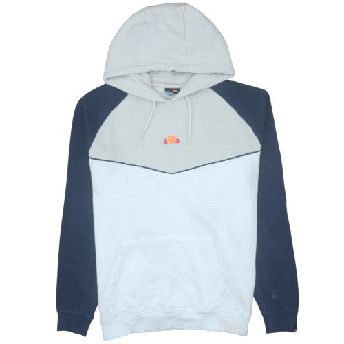Ellesse Mens Grey Pullover Hoodie L Logo Sports Fleece Sweatshirt