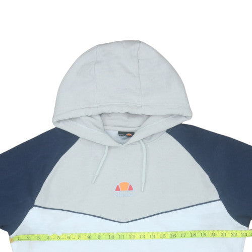 Ellesse Mens Grey Pullover Hoodie L Logo Sports Fleece Sweatshirt