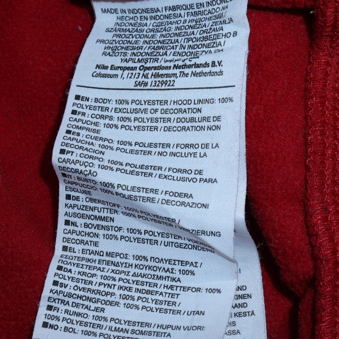 Nike Men's Red Therma-Fit Full Zip Hoodie Size M