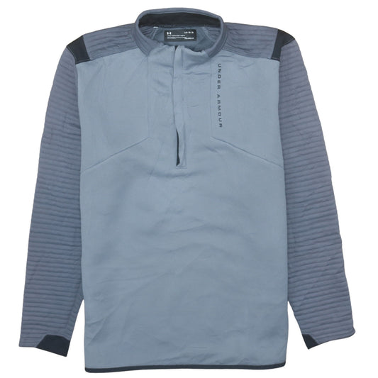 Under Armour Men's Grey ColdGear 1/4 Zip Mock Neck Sweatshirt Size L