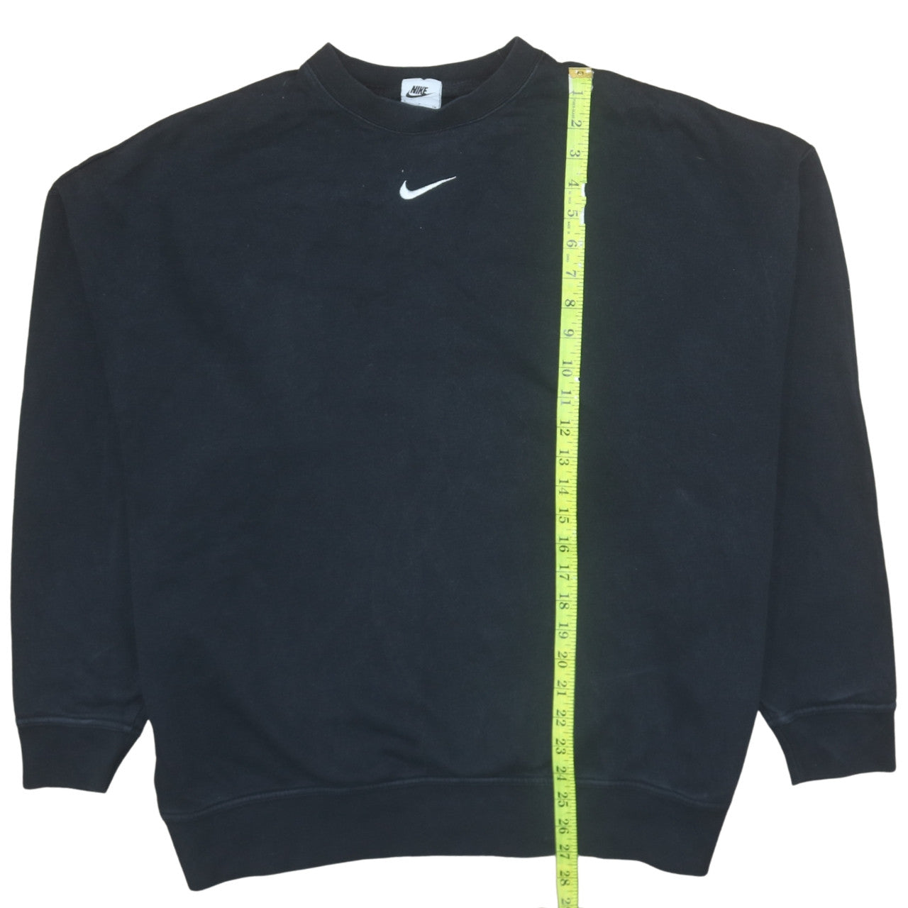 Nike Women's Black Small Pullover Sweatshirt Cotton Blend Logo Crew Neck