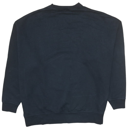 Nike Women's Black Small Pullover Sweatshirt Cotton Blend Logo Crew Neck