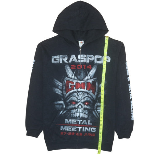 Fruit of the Loom Men's Black Graspop Metal Meeting 2014 Half Zip Hoodie L