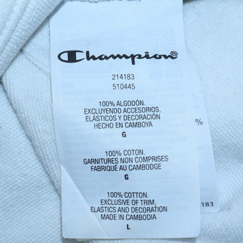 Champion Men's White Pullover Hoodie Size L Cotton Sportswear