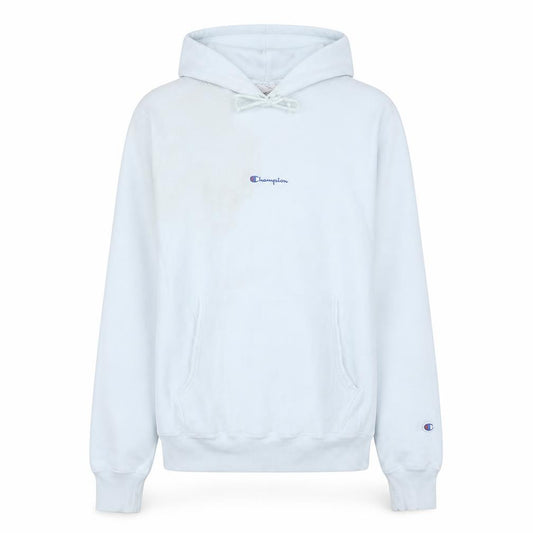 Front view of Champion Men's White Small Pullover Hoodie Sweatshirt
