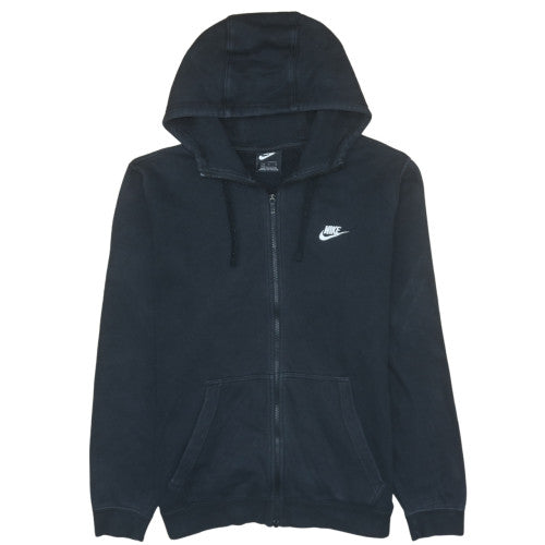 Nike Men's Black Full Zip Hoodie L Cotton Blend Logo Casual
