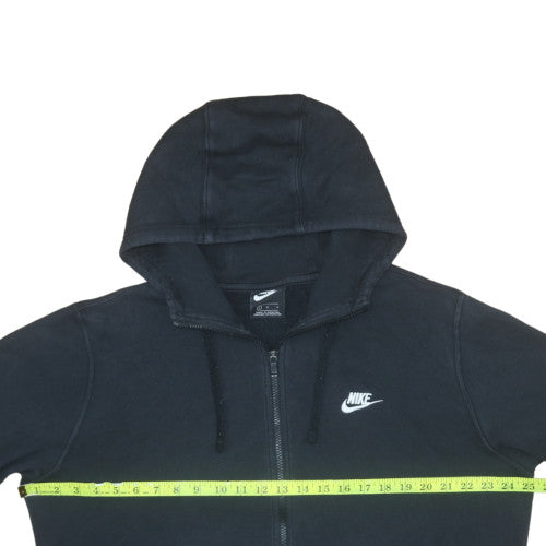 Nike Men's Black Full Zip Hoodie L Cotton Blend Logo Casual